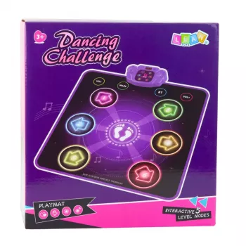 LEAN TOYS interaktīvais deju paklājs bērniem ar Bluetooth 5.0, 5 spēļu režīmi un 3 valodas