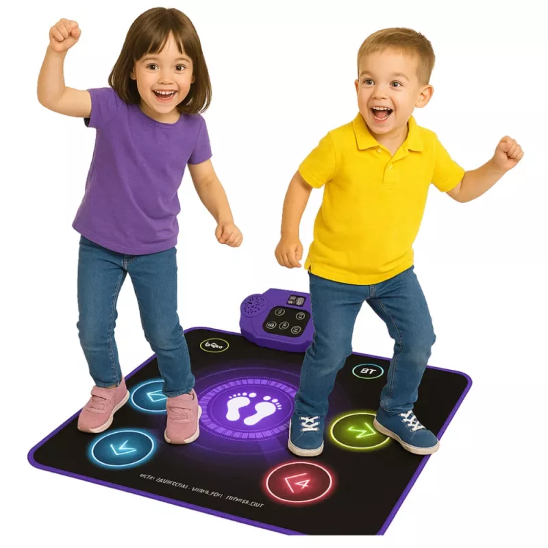 LEAN TOYS interaktīvs bērnu deju paklājiņš, Bluetooth, 5 režīmi, 3 valodas
