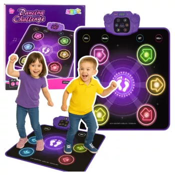 LEAN TOYS interaktīvais deju paklājs bērniem ar Bluetooth 5.0, 5 spēļu režīmi un 3 valodas