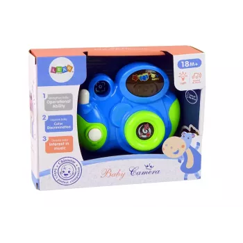 LEAN TOYS Interactive Photo Camera For Your Baby Melodies of Light and Sounds Blue Colour