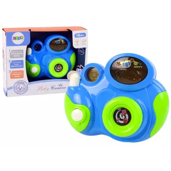LEAN TOYS Interactive Photo Camera For Your Baby Melodies of Light and Sounds Blue Colour