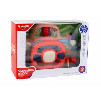 LEAN TOYS Interactive Pink Steering Wheel Driving Simulator Multifunctional