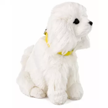 LEAN TOYS Interactive Plush Dog Soft Fur Breed Poodle Stroke Its Head and Learn Its Functions