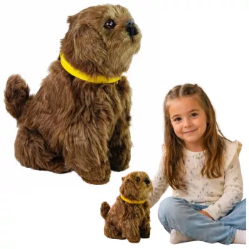 LEAN TOYS Interactive Plush Dog with Soft Fur - Stroke Its Head and Learn Its Functions