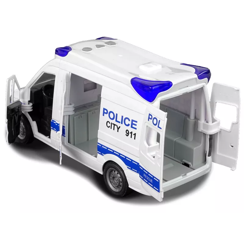 LEAN TOYS Interaktīvā policijas radio mašīna ar gaismas un skaņas efektiem, atveramām durvīm