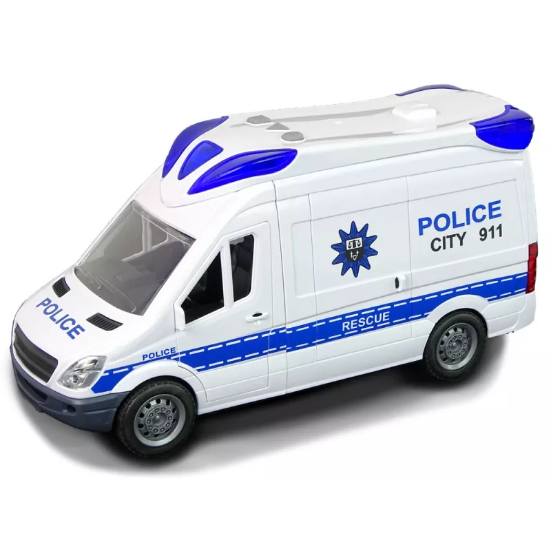 LEAN TOYS Interaktīvā policijas radio mašīna ar gaismas un skaņas efektiem, atveramām durvīm