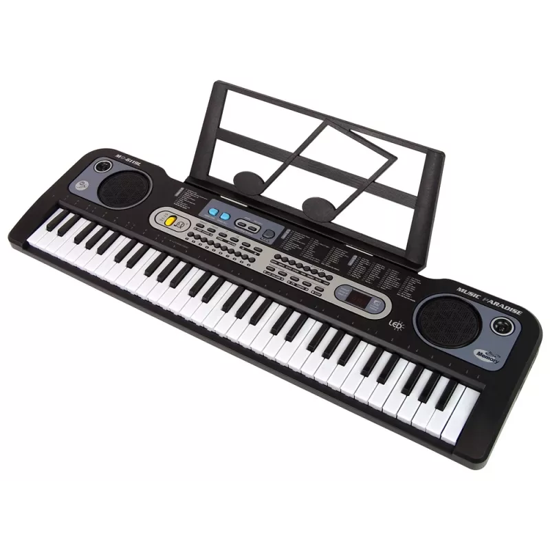 LEAN TOYS Keyboard with Microphone Musical Instrument for Children Black