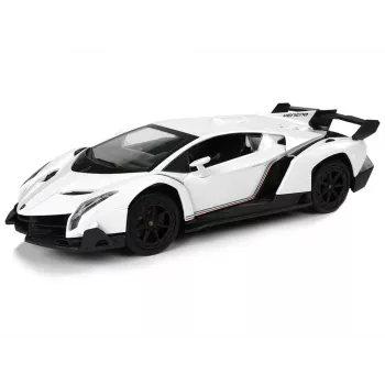 LEAN TOYS Lamborghini Veneno 1:24 tālvadības automašīna, balta ar 2.4GHz un gaismām