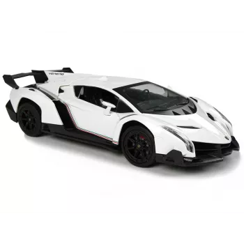 LEAN TOYS Lamborghini Veneno 1:24 tālvadības automašīna, balta ar 2.4GHz un gaismām