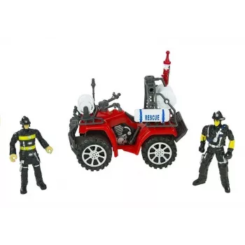 LEAN TOYS Large Fire Department Set Fire Truck Figures Quad Helmet For Children