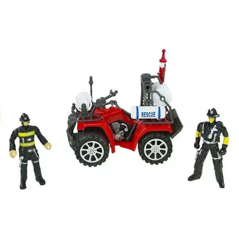 LEAN TOYS Large Fire Department Set Fire Truck Figures Quad Helmet For Children