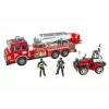 LEAN TOYS Large Fire Department Set Fire Truck Figures Quad Helmet For Children