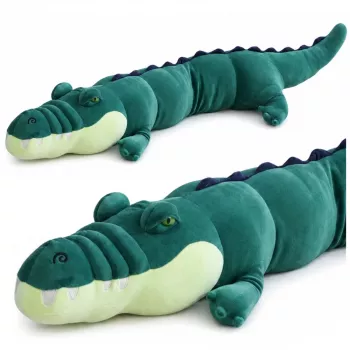 LEAN TOYS Liela Plīša Krokodila Mascot Mīkstā Rotaļlieta Reālistiska Zaļa 150 cm