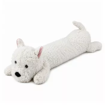 LEAN TOYS liels plīša Rietumhailendas suns mīkstā rotaļlieta talismans balts 90 cm