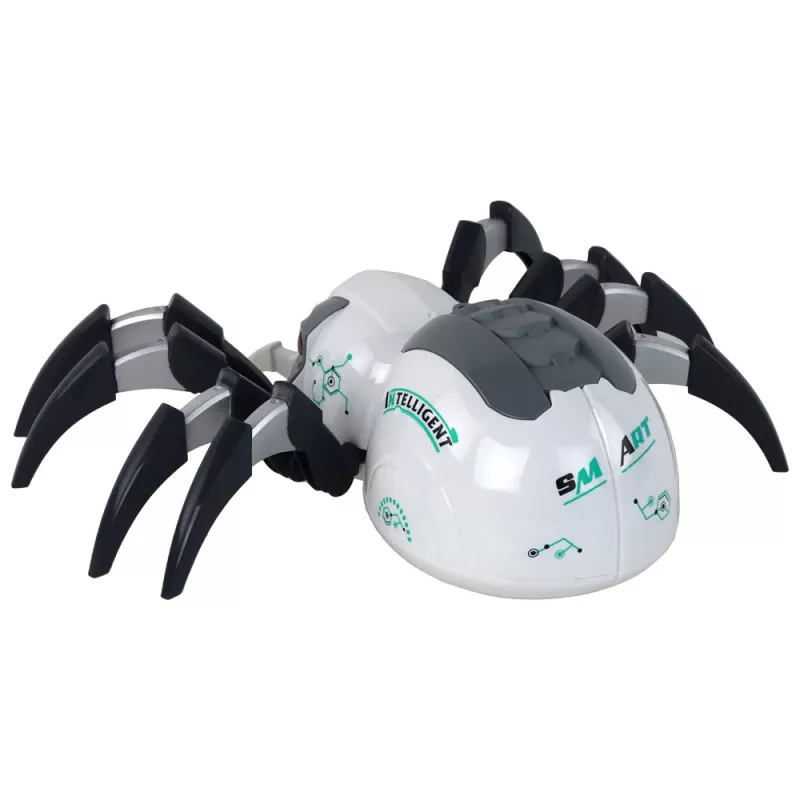 LEAN TOYS Large Remote Controlled RC Spider, Battery Operated, White and Gray