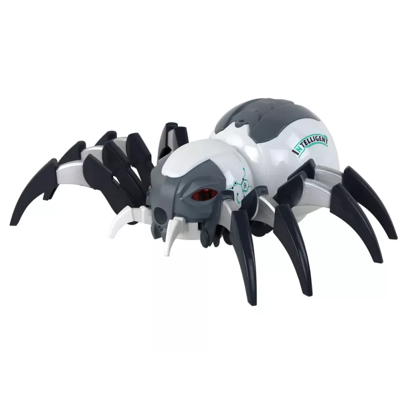 LEAN TOYS Large Remote Controlled RC Spider, Battery Operated, White and Gray