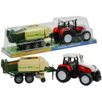 LEAN TOYS Lielais traktors ar piekabi Lauksaimniecības mašīna 65 cm