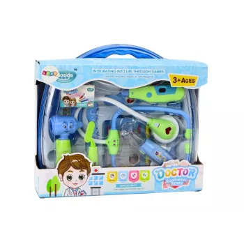 LEAN TOYS Little Doctor Medical Kit In Suitcase Lights Blue Sounds