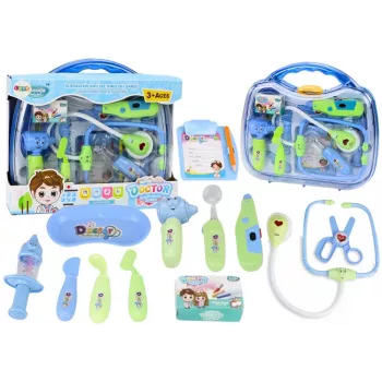 LEAN TOYS Little Doctor Medical Kit In Suitcase Lights Blue Sounds