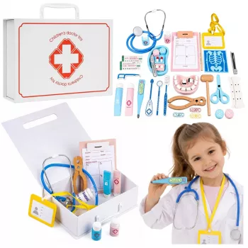 LEAN TOYS Little Doctor's Set - Medicīnas instrumenti - Reāli aksesuāri - 36 gab.