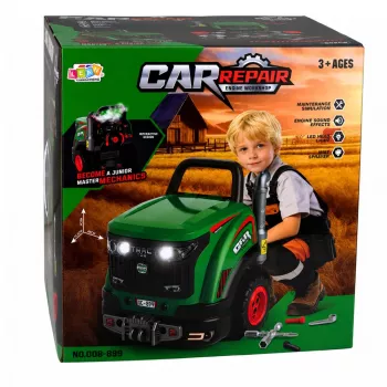 LEAN TOYS Little Handyman's Izjaucamais Traktors ar Gaismām, Skaņām un Tvaiku