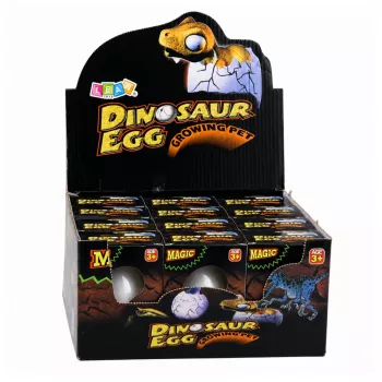 LEAN TOYS Burvju ola dinozaura izšķilšanās ūdenī ola balta 6,5 cm