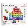 LEAN TOYS Magnētiskie Konstrukciju Bloki 3D Paneļi Radošs STEM Krāsaini 100 gab