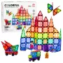 LEAN TOYS Magnētiskie Konstrukciju Bloki 3D Paneļi Radošs STEM Krāsaini 100 gab