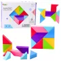LEAN TOYS Magnētiskie tangramu bloki krāsainas puzles uzlīmes 9 gab.