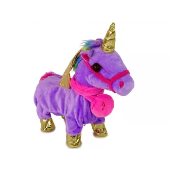 LEAN TOYS Mascot Horse Interactive Unicorn Purple Golden Wings