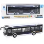 LEAN TOYS Metal City Bus White 1:43 Die-Cast Pull-Back Modelis ar Atveramām Durvīm