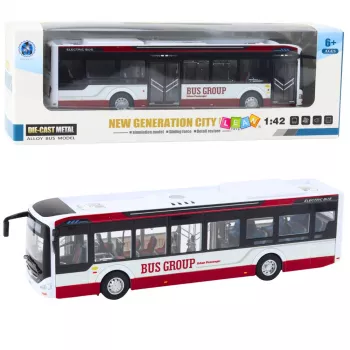 LEAN TOYS Metal City autobuss ar skaņu un gaismu 1:42