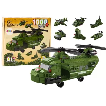 LEAN TOYS Military Helicopter Block Set Military Green 1000 pcs