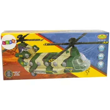 LEAN TOYS Military Helicopter Huge Wings Lights Sound Moro