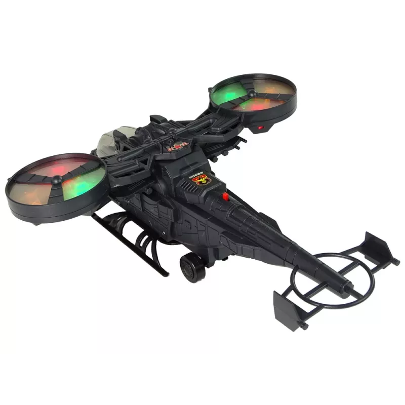 LEAN TOYS Militārais helikopters ar lieliem spārniem, gaismām, skaņu un rotējošiem lāpstiņām