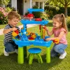 LEAN TOYS Multi-level Water Table Playground ar krēslu, piederumiem un veidnēm 63cm