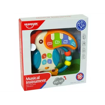 LEAN TOYS Musical Pianino Parrot Sounds Lights Beads