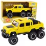 LEAN TOYS Bezceļu auto Friction Drive ar gaismām un skaņām, dzeltens, 6x6, 1:16