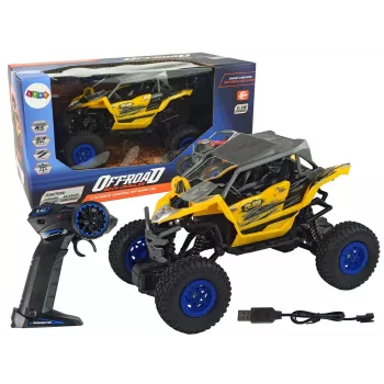 LEAN TOYS bezceļu tālvadības auto 2.4 GHz 1:16 Dzeltens