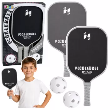 LEAN TOYS Pickleball Tennis Badminton Racket Set ar 2 bumbiņām Melns un Pelēks
