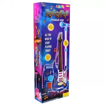LEAN TOYS Pink Electric Guitar with Microphone and Amplifier