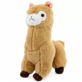 LEAN TOYS plīša alpaka lama mīkstā rotaļlieta - krēmkrāsas, 28 cm, mīksta plīša ar īpaši mīkstu kažoku