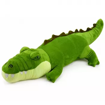 LEAN TOYS plīša krokodils talismans mīkstā rotaļlieta reālistisks zaļš 70cm
