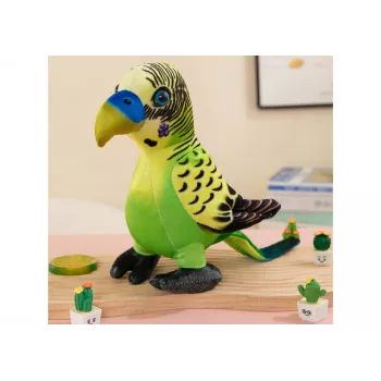 LEAN TOYS Plush Green Parrot Mascot 20 cm