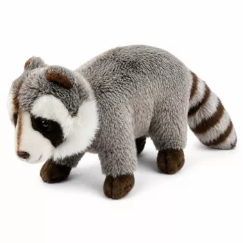 LEAN TOYS plīša jenots – reālistiska mīkstā rotaļlieta, pelēka 45 cm