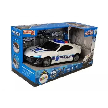 LEAN TOYS Policijas auto glabāšanas garāža 2in1 Policists Mazas automašīnas Skaņa Gaisma