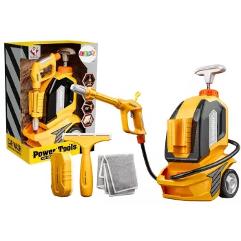 LEAN TOYS Bērnu spiediena mazgātājs - rotaļu tīrīšanas komplekts ar lupatiņu, sūkli un stiepļu tīrītāju, manuālais sūknis, 750ml, vecumam 3+