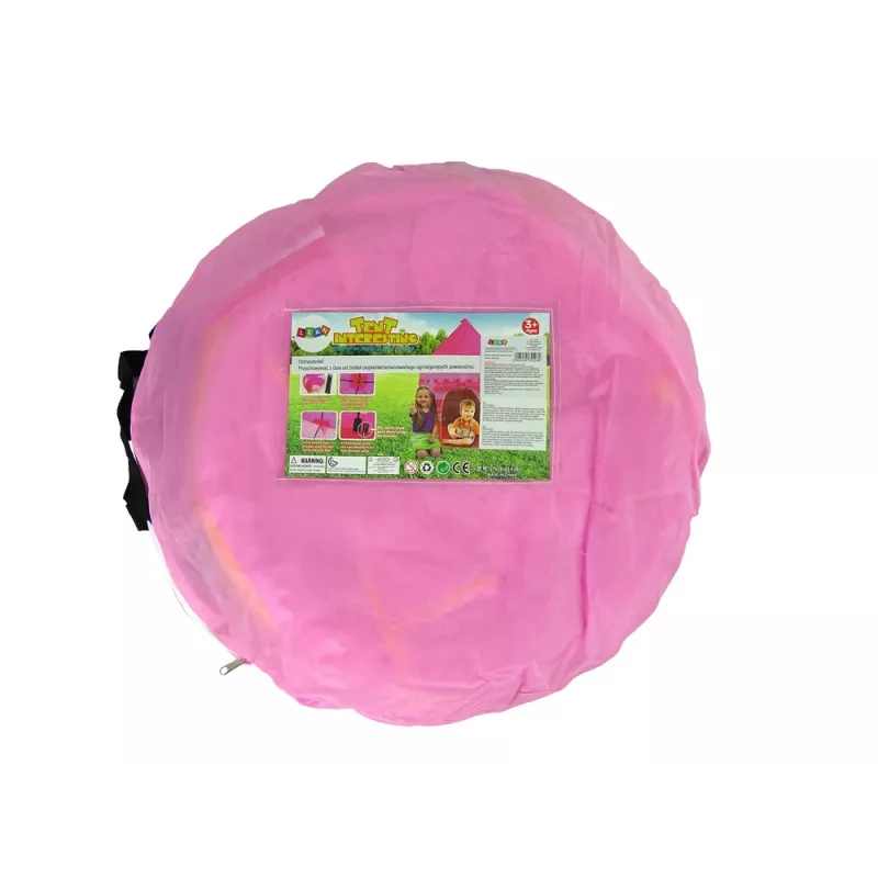 LEAN TOYS Princess Palace Tent House For Little Princess Pink 135 x 105 cm