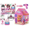 LEAN TOYS Princess Tent for Kids Beauty Salon Pink Accessories Crown
