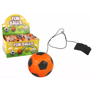 LEAN TOYS PU Futbols ar Jojo Dzēšgumiju Lēkāšanai, 6 cm, Oranžs